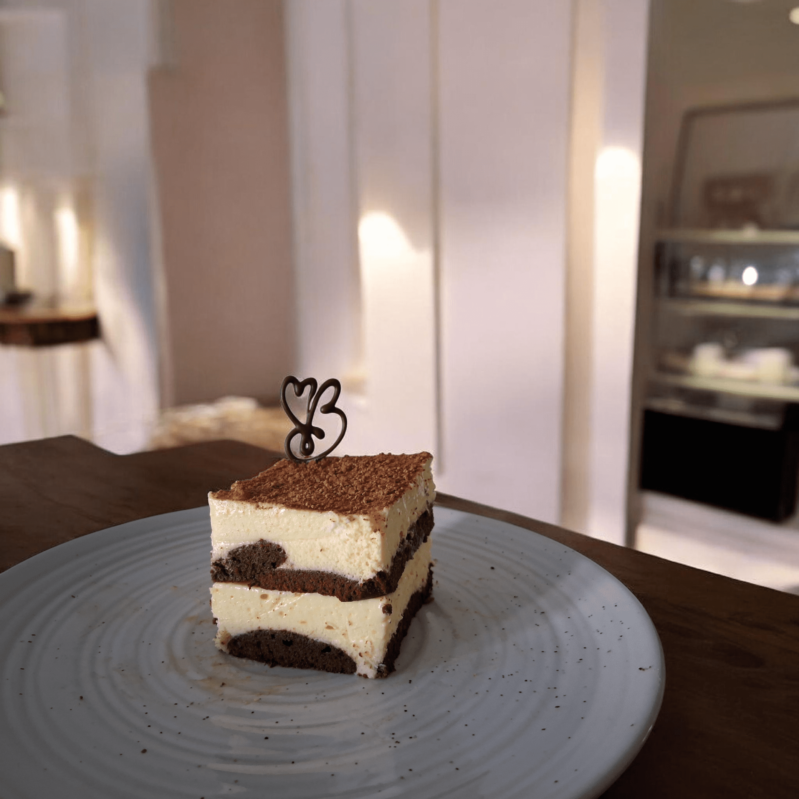 Elegant layered cake slice